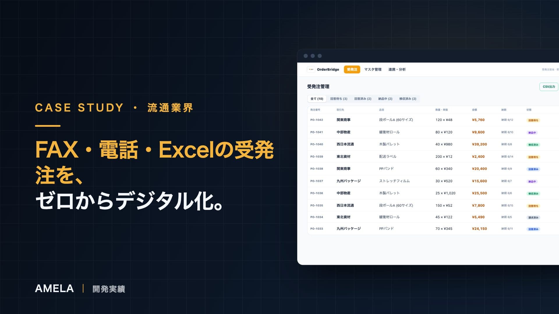OrderBridge — B2B受発注・基幹連携プラットフォーム