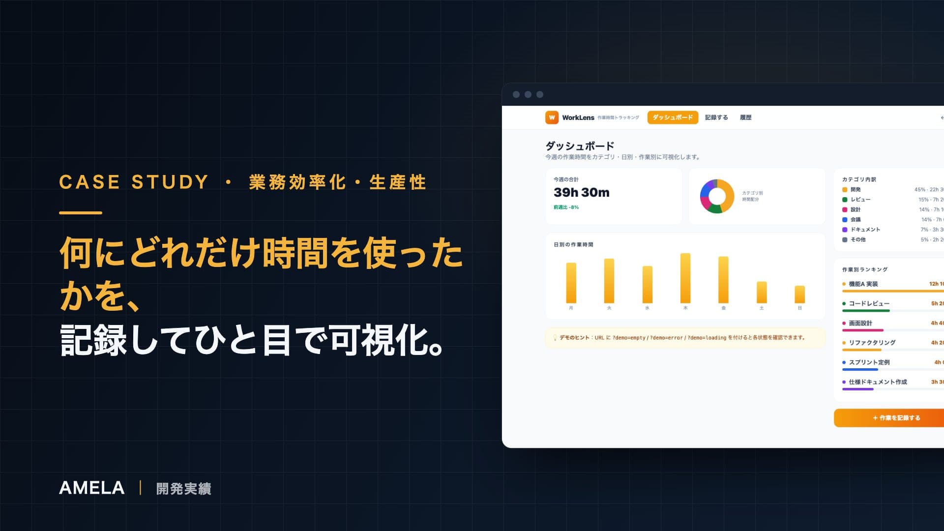 WorkLens — 作業時間トラッキング & 分析アプリ